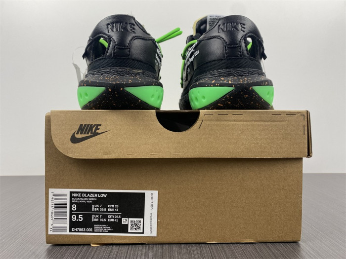 Off-White x Nike Blazer Low "Black / Green" DH7863-001
