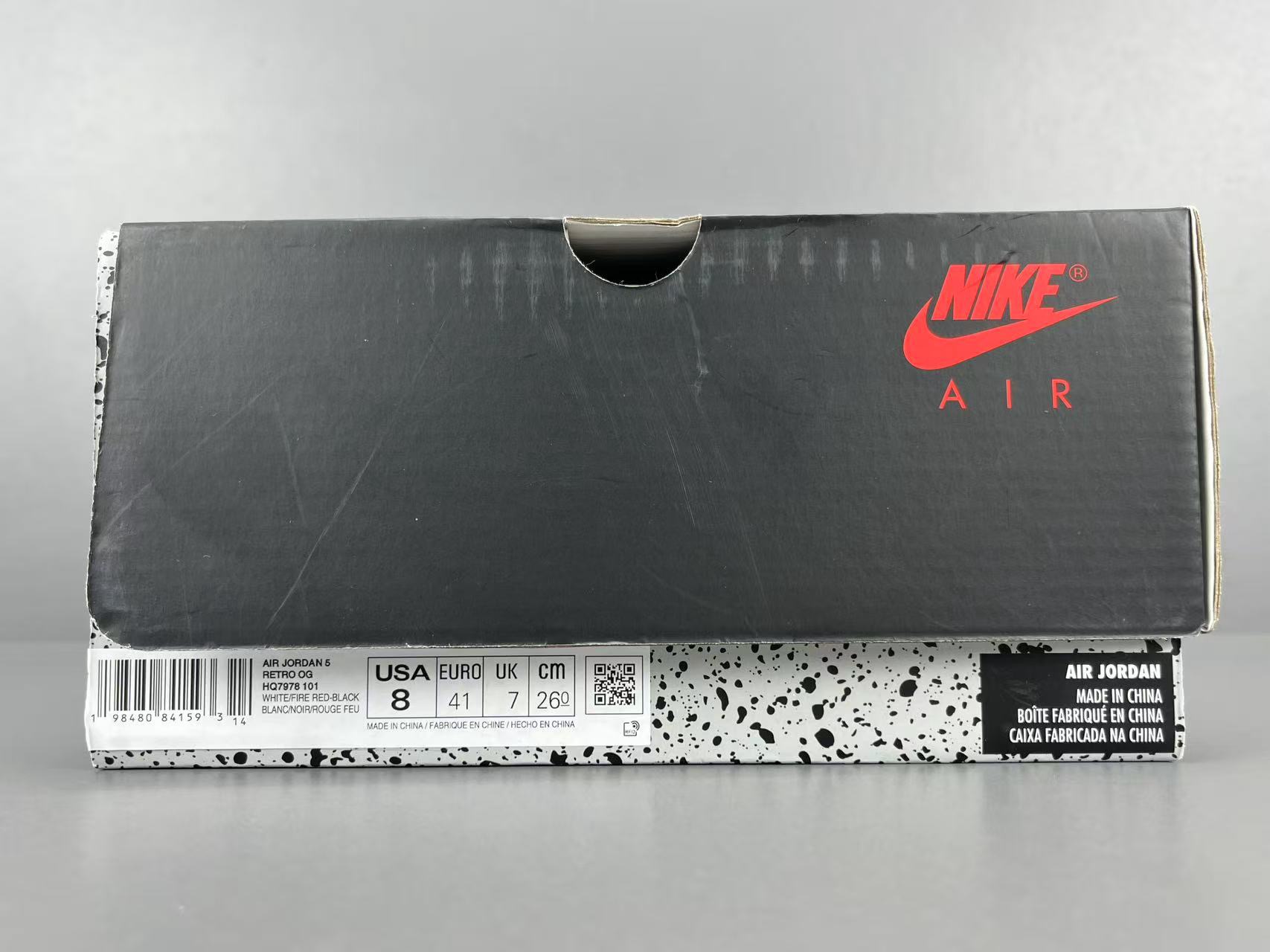 Jordan 5 Retro Fire Red Black Tongue HQ7978-101